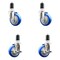 Service Caster 4 Inch 316SS Blue Poly Swivel 1-1/2 Inch Expanding Stem Caster Brake SCC, 2PK SS316EX20S414-PPUB-BLUE-2-TLB-2-112 - alternate 1